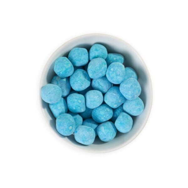 Raspberry Flavoured Blue Bon Bons. Perfect as part of a pick and mix treat bag or box. Delivery available nationwide from our online sweetshop.