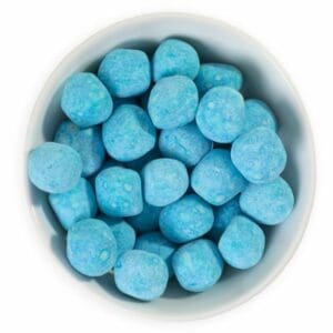 Raspberry Flavoured Blue Bon Bons. Perfect as part of a pick and mix treat bag or box. Delivery available nationwide from our online sweetshop.