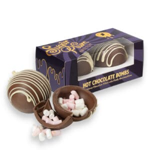 Hot Chocolate Bombs handcrafted chocolate spheres filled with hot chocolate and marshmallows from Sugar Plum Sweetery