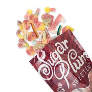 Fizzy Mix pick and mix sweets featuring a colourful assortment of sour and fizzy gummy favourites from Sugar Plum Sweetery
