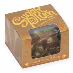 Whimsical Milk Chocolate Frogs with a luscious salted caramel filling, reminiscent of magical memories aboard the Hogwarts Express.