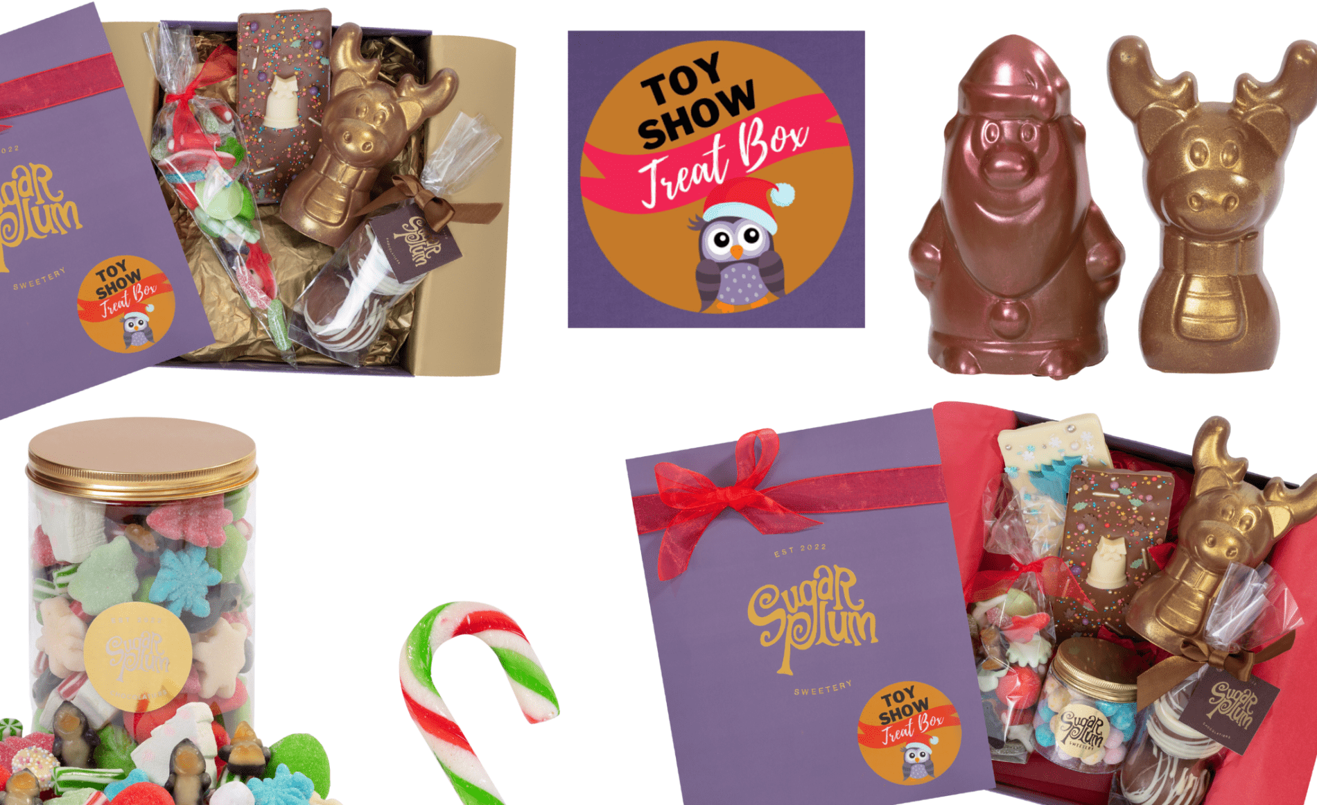 Sugar Plum Sweetery sweet treat boxes filled with pick and mix sweets