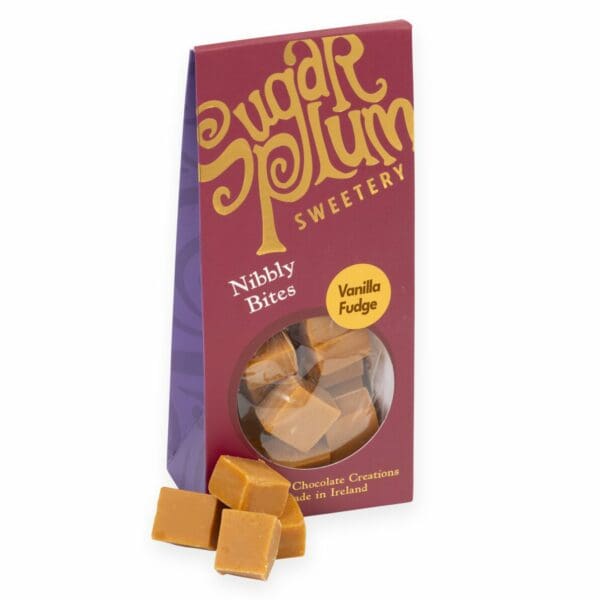A Box of our delicious vanilla fudge, the perfect succulent treat, full of flavour and sweetness. Delivery available nationwide from our online Irish sweetshop.