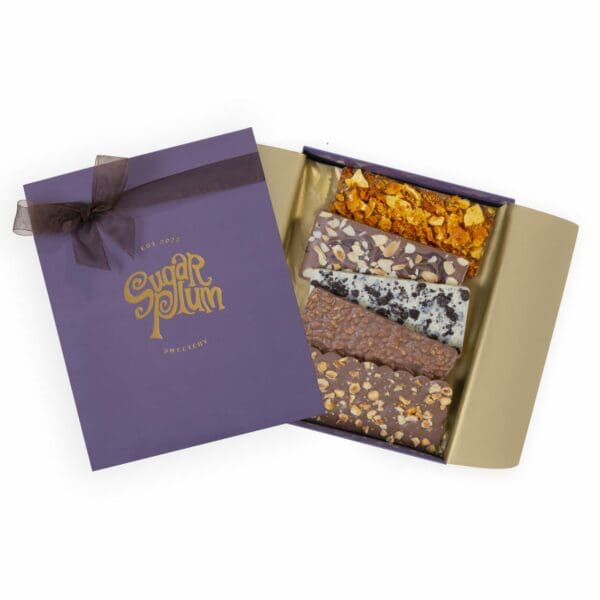 Enjoy the delights of our newest creation: Our Classic Tasting Box. This box contains five brand new chocolate bars, each just as delicious as the last. This is the ideal gift for birthdays or as a communion gift. Delivery available nationwide from our online sweetshop.