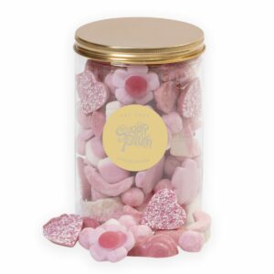 This large tub of pink sweets consists of classic confectionary delights and is sure to put a smile opn someone's face. They are the perfect gift for whatever occasion. Delivery available nationwide from our online sweetshop.
