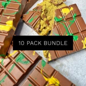 The viral Dubai Chocolate Bars with original pistachio and kataifi filling