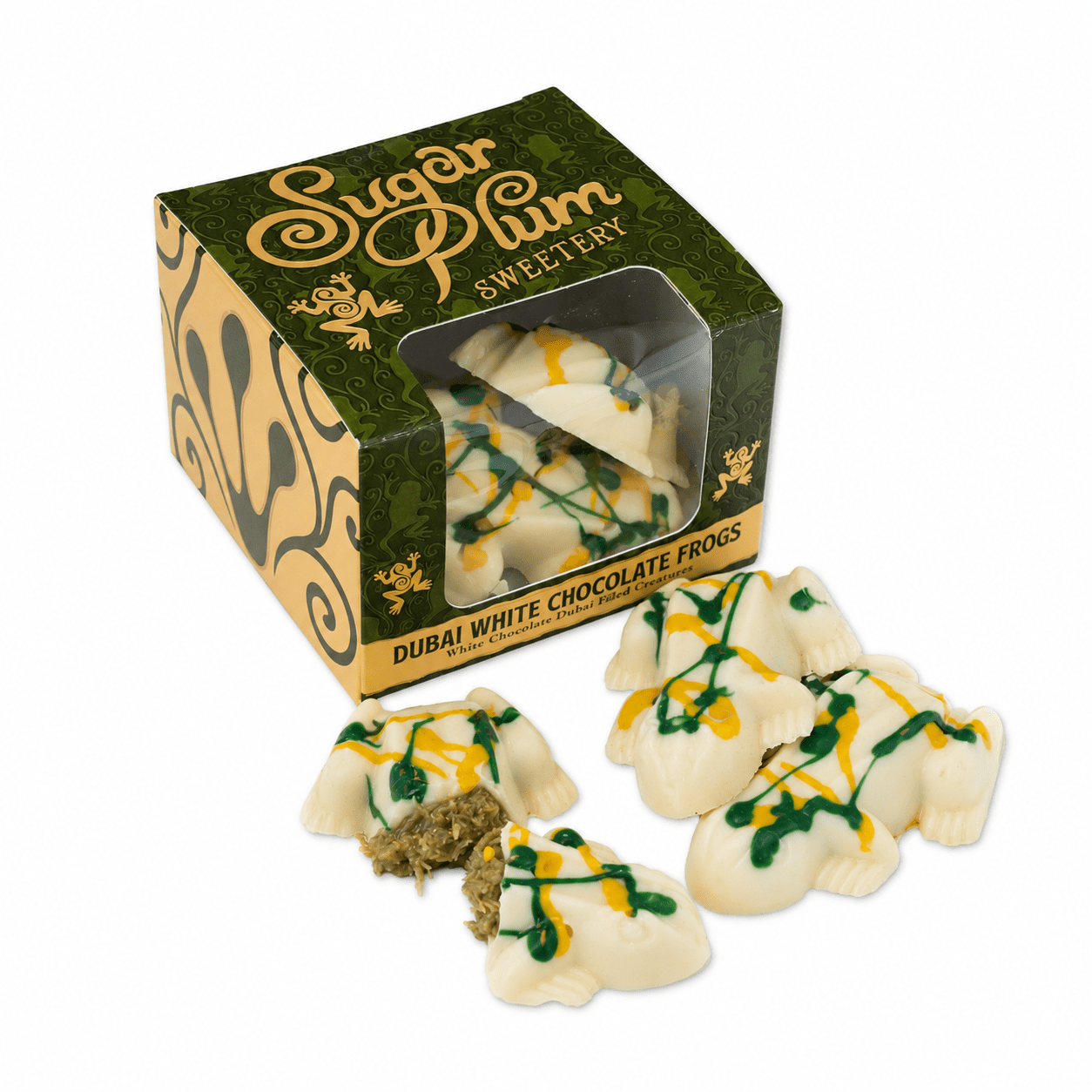 White Chocolate Frogs handcrafted white chocolate frogs filled with creamy chocolate goodness from Sugar Plum Sweetery
