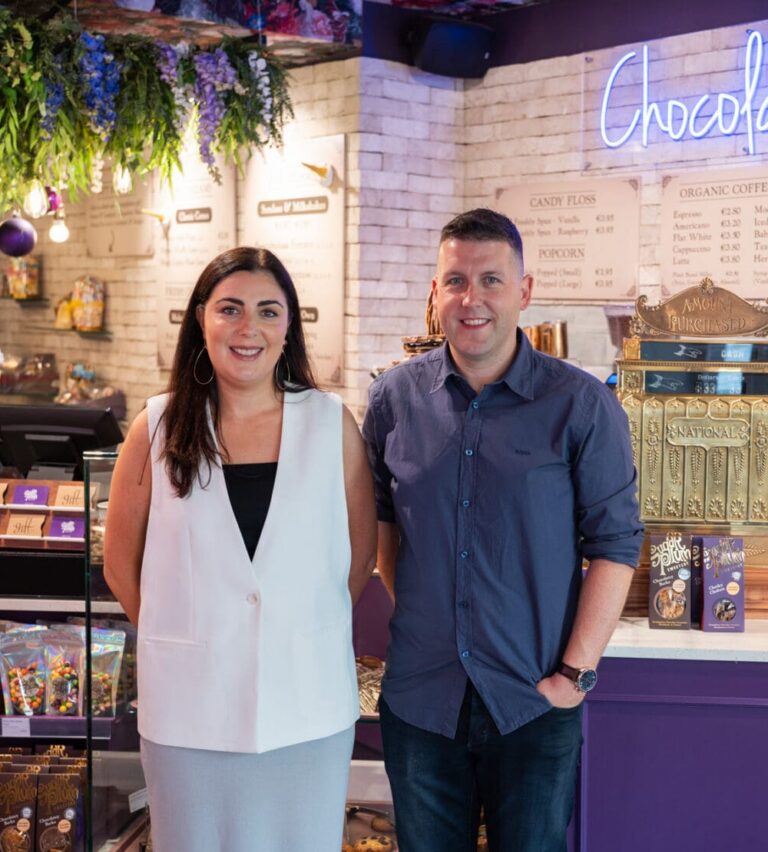The owners of Sugar Plum Sweetery in the shop in Mullingar