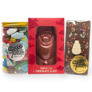 The Sugar Plum Chocolate Santa & Sweets Bundle, the perfect Christmas gift. From the creators of the viral Chocolate Dubai Bar. Delivery available nationwide.