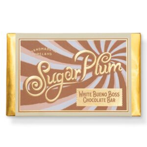 White chocolate Kinder Bueno style bar with hazelnut cream and wafer crunch, handmade gourmet chocolate bar Ireland gift