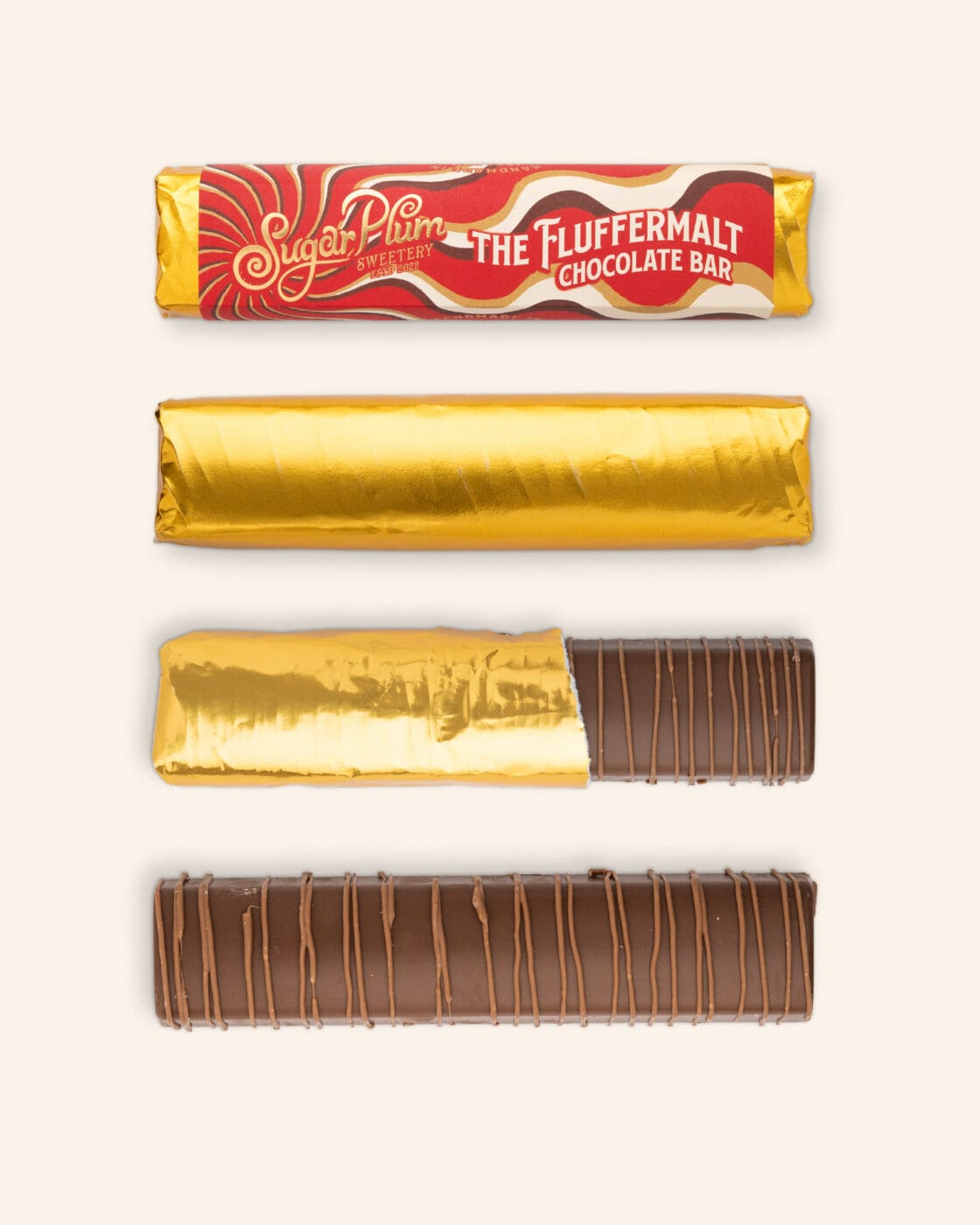 The Fluffermalt milk chocolate bar with marshmallow, malt balls and caramel