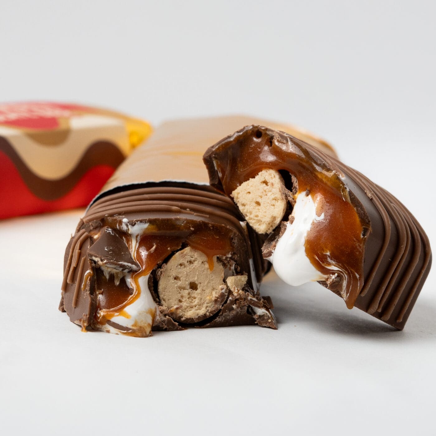 The Fluffermalt milk chocolate bar with marshmallow, malt balls and caramel