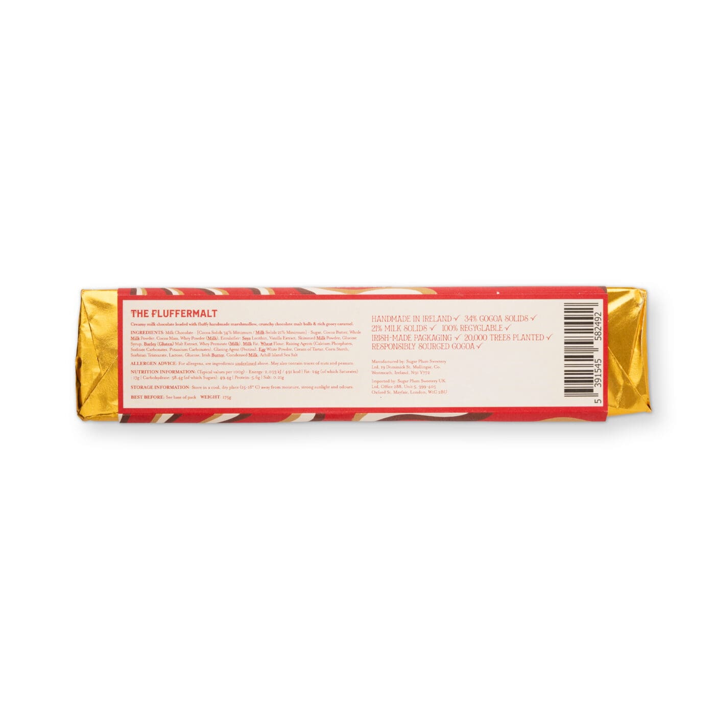 The Fluffermalt milk chocolate bar with marshmallow, malt balls and caramel