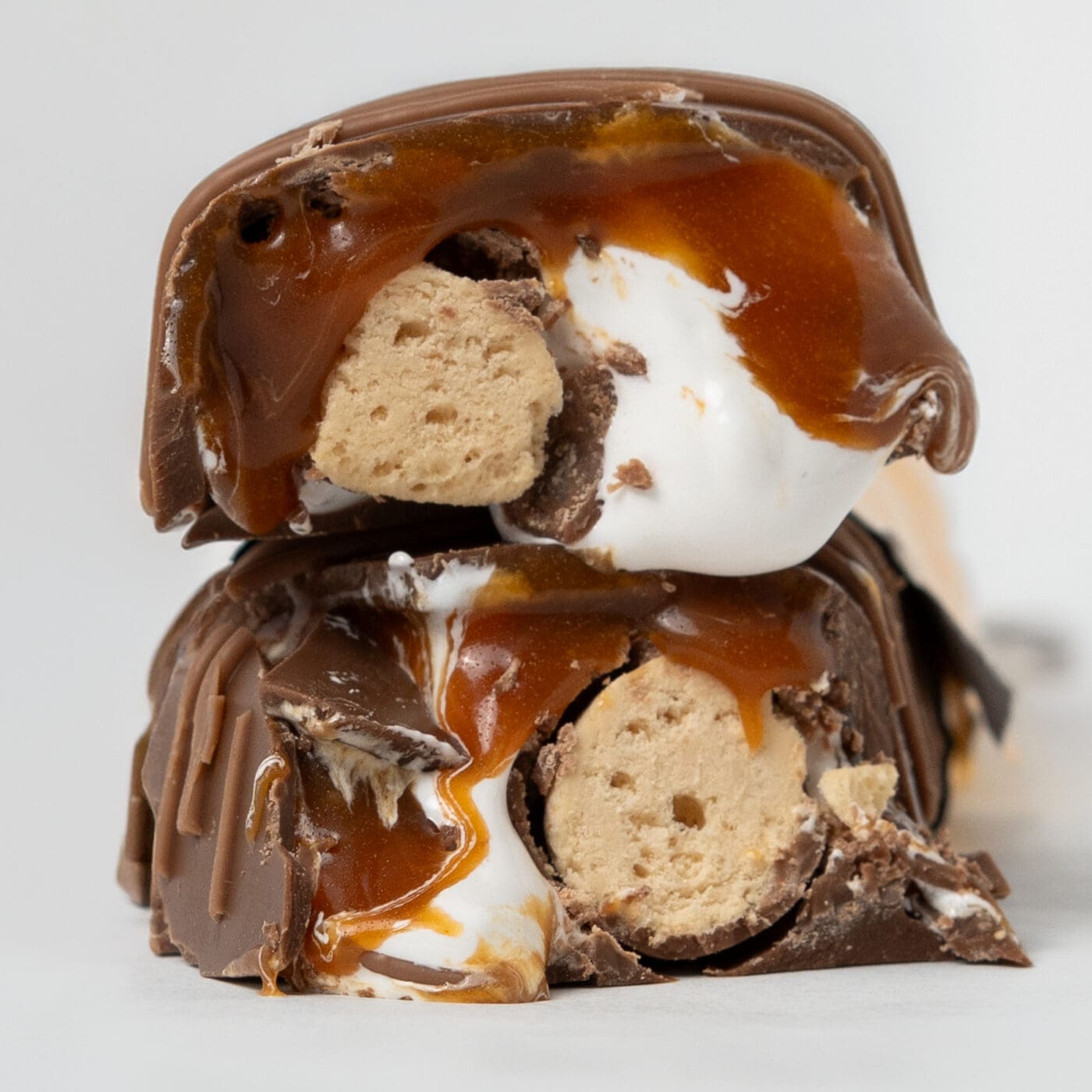 The Fluffermalt milk chocolate bar with marshmallow, malt balls and caramel