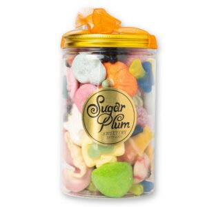 Large tub of Halloween-themed sweets from Sugar Plum Sweetery